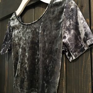 Grey velvet crop top